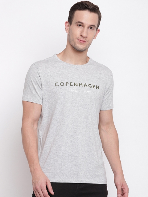 

LINDBERGH Men Grey Printed Round Neck T-shirt