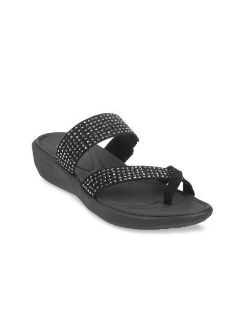 

Metro Women Black Embellished Wedges