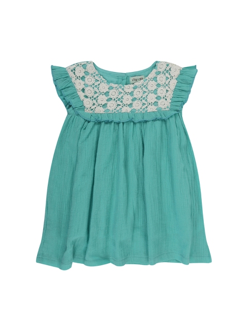 

Lilly and Sid Girls Sea Green Self Design Fit and Flare Sustainable Dress