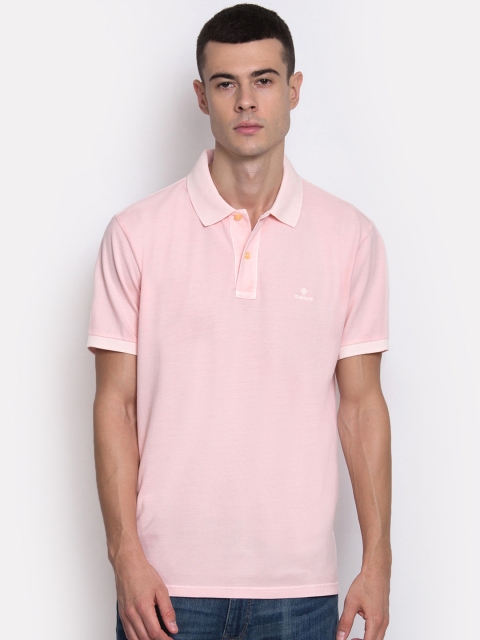 

GANT Men Pink Solid Polo Collar T-shirt