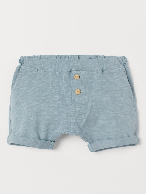 

H&M Kids Turquoise Blue Solid Organic Cotton Slub Jersey Shorts