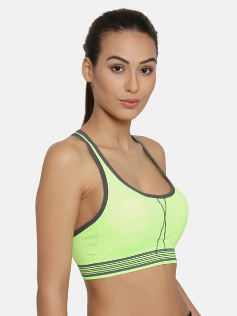 

PRETTYBOLD Fluorescent Green Solid Non-Wired Lightly Padded Sports Bra PBX-04 FLUORESCEN