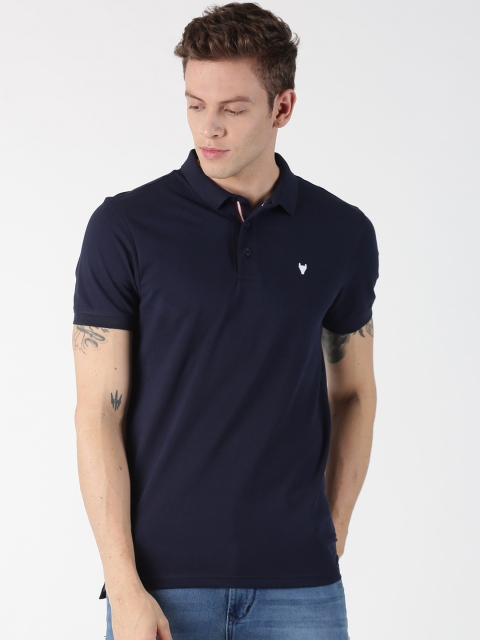 

BLACK BUCK Men Navy Blue Solid Polo Collar T-shirt