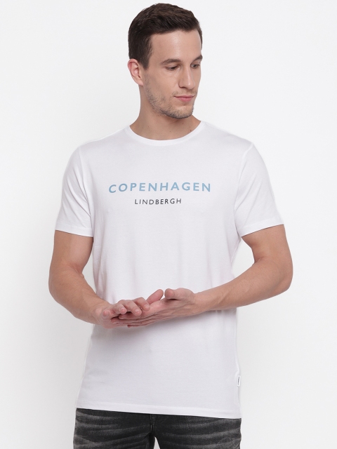 

LINDBERGH Men White Printed Round Neck T-shirt