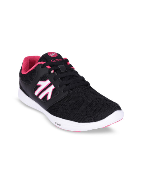 

Campus Women Black Mesh Running Shoes