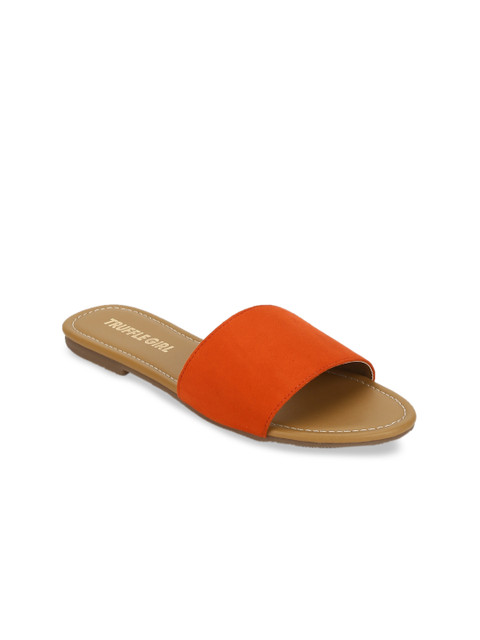 

Truffle Collection Women Orange Solid Open Toe Flats