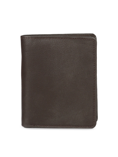 

CRUSSET Men Brown Solid Three Fold Leather Wallet