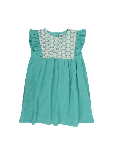 

Lilly and Sid Girls Sea Green Self Design Fit and Flare Sustainable Dress