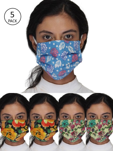

Anekaant Women Assorted Pack Of 5 3-Ply Reusable Outdoor Masks