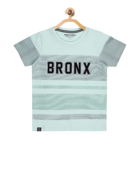 

Monte Carlo Boys Blue & Black Printed Round Neck T-shirt