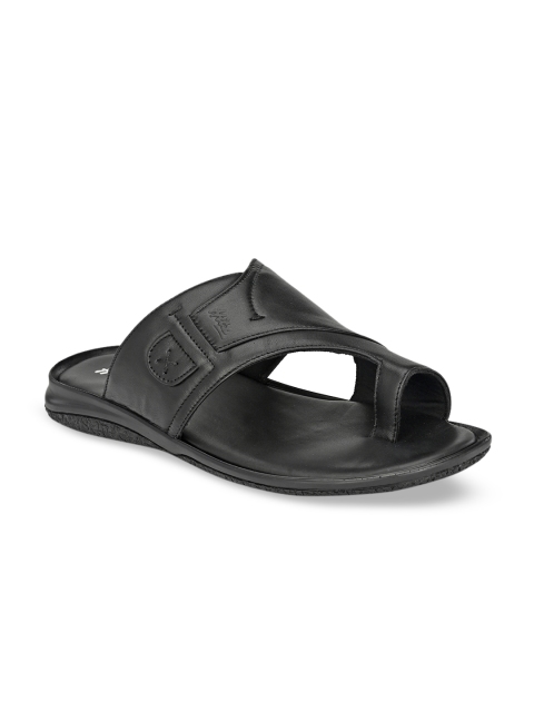 

Hitz Men Black Leather Comfort Sandals