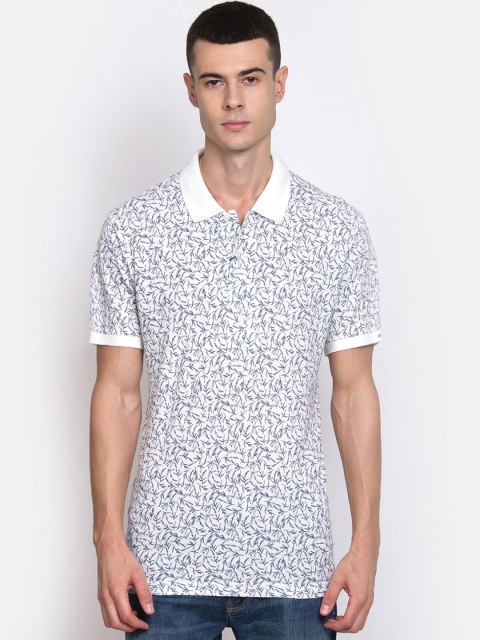 

GANT Men White Printed Polo Collar T-shirt