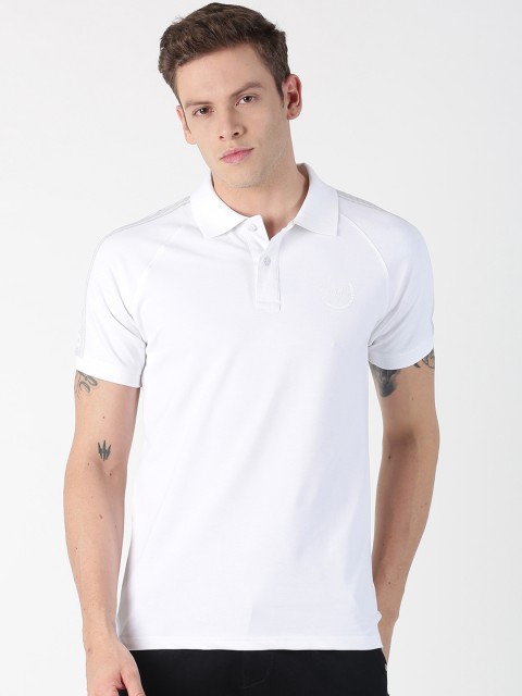 

BLACK BUCK Men White Solid Polo Collar T-shirt