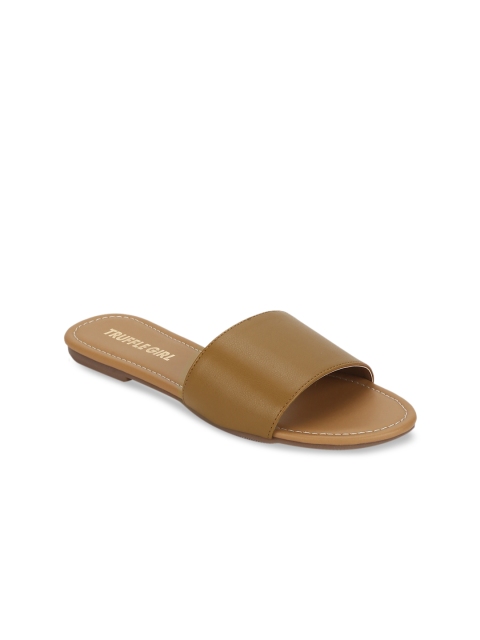 

Truffle Collection Women Camel Brown Solid Open Toe Flats