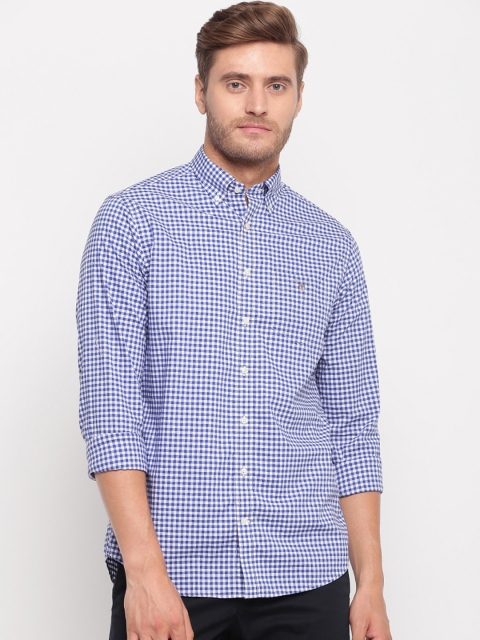 

GANT Men Blue & White Regular Fit Checked Casual Shirt