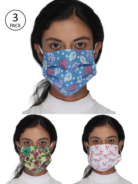 

Anekaant Women Assorted Pack Of 3 3-Ply Reusable Outdoor Masks
