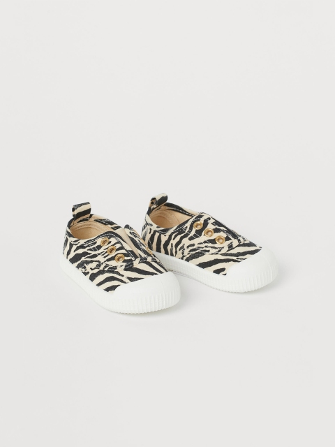 

H&M Girls Multicolored Canvas Slip-On Trainers, Multi