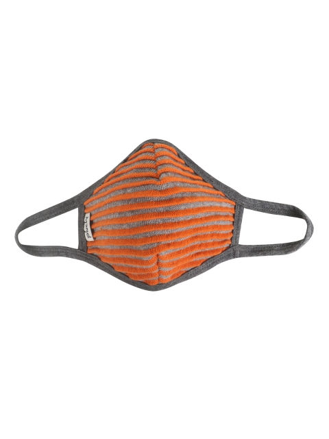 

Pluchi Women Orange Striped Pack of 2 Reusable 2 Ply Outdoor Masks