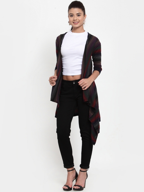 

Kalt Women Multicoloured Colourblocked Open Front Shrug, Multi