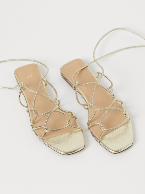 

H&M Women Gold-Toned Strappy Gladiators