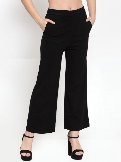 

DUDITI Women Black Solid Straight Palazzos