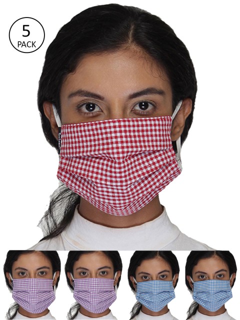 

Anekaant Women 5Pcs Printed 3-Ply Reusable Outdoor Mask, Multi