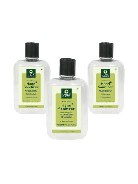 

Organic Harvest Pack of 3 Hand Sanitizers, White