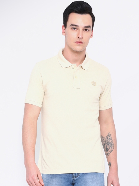 

Monte Carlo Men Yellow Solid Polo Collar T-shirt