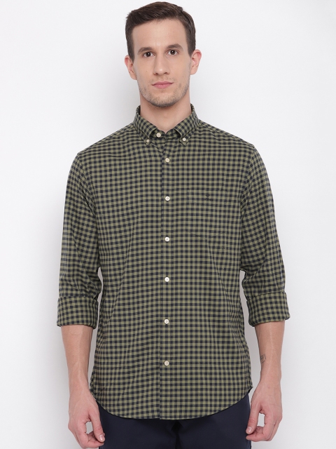 

GANT Men Green & Blue Regular Fit Checked Casual Shirt