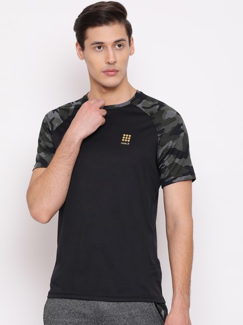 

rock.it Men Black Printed Round Neck T-shirt