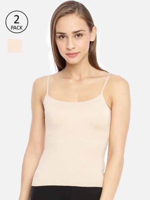 

Macrowoman W-Series Women Pack Of 2 Nude-Coloured Solid Camisoles