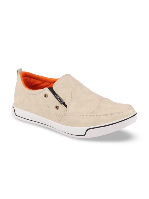 

FAUSTO Men Cream-Coloured Solid Loafers