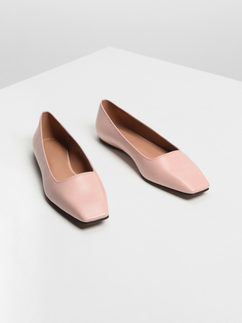 

CHARLES & KEITH Women Pink Solid Ballerinas