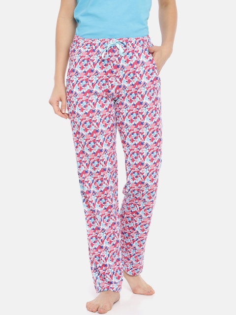 

Macrowoman W-Series Women Pink & Blue Printed Lounge Pants