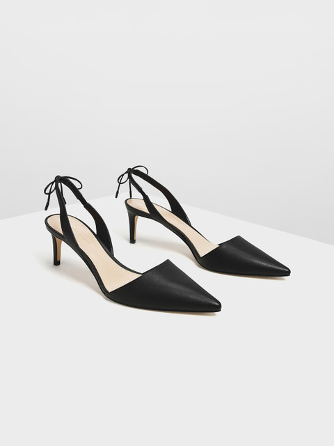 

CHARLES & KEITH Women Black Solid Pumps