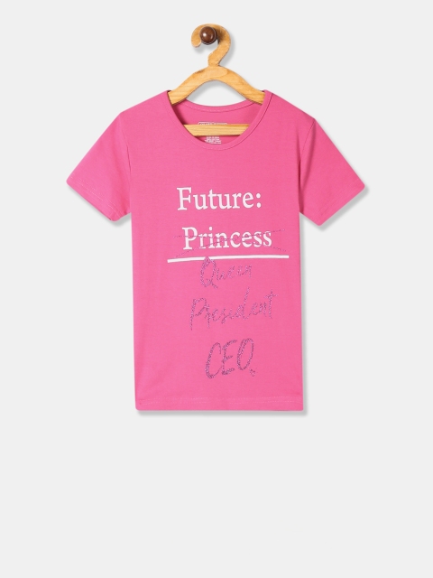

Cherokee Girls Pink Printed Round Neck T-shirt