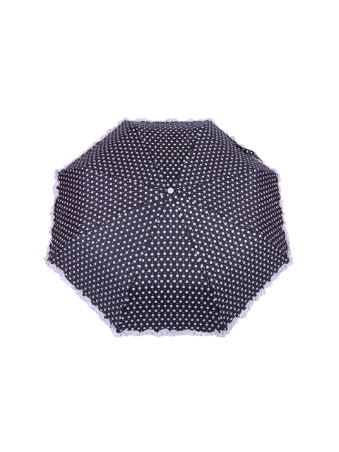 

FabSeasons Unisex Black & Purple Polka Dots Digital Printed 3 Fold Automatic Umbrella