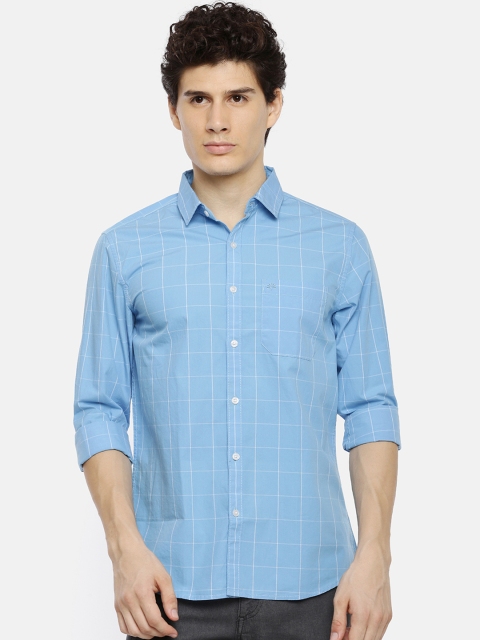 

Chennis Men Blue & White Slim Fit Checked Casual Shirt