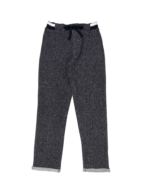 

Pantaloons Junior Boys Navy Blue Self Design Slim-Fit Track Pants