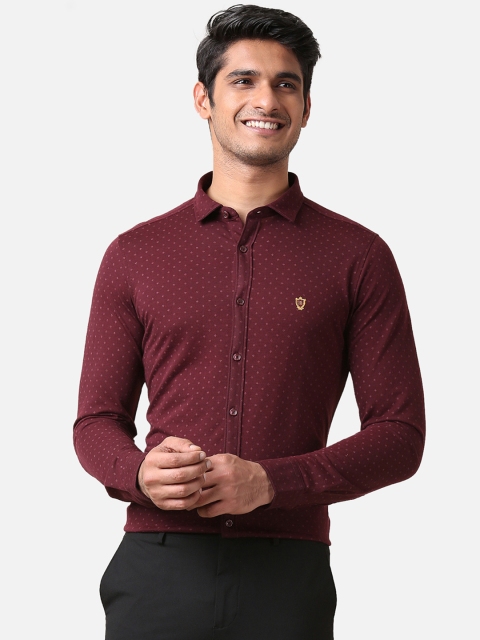 

True Blue Men Brown & White Slim Fit Printed Formal Shirt