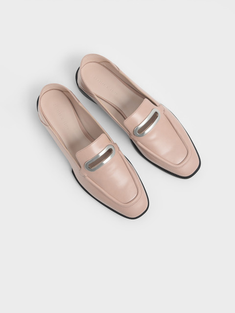 

CHARLES & KEITH Women Nude-Coloured Loafers