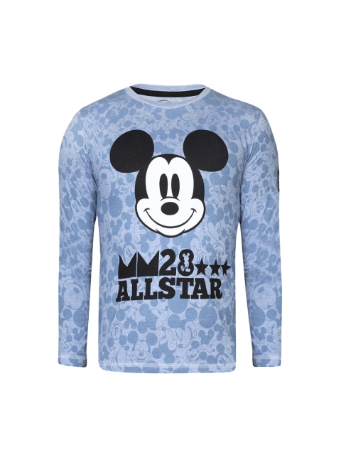

Kids Ville Boys Blue Printed MICKEY & FRIENDS Round Neck T-shirt