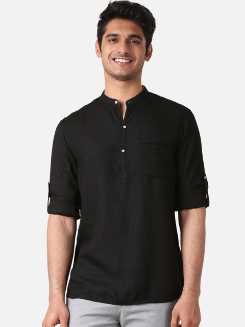 

True Blue Men Black Slim Fit Solid Casual Shirt