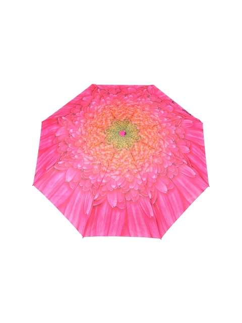 

FabSeasons Unisex Pink & Green Floral Digital Printed Semi-Automatic 3 Fold Umbrella