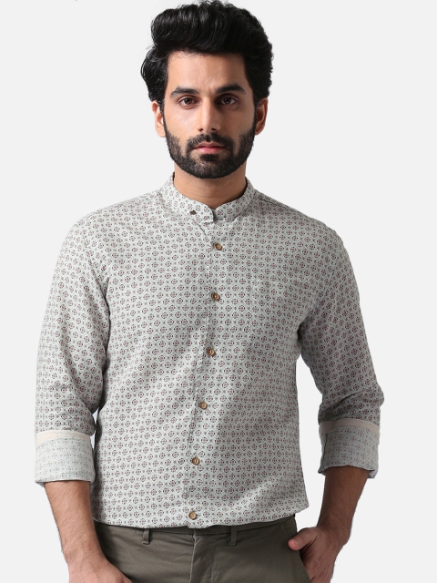 

True Blue Men Green & Pink Slim Fit Printed Casual Shirt