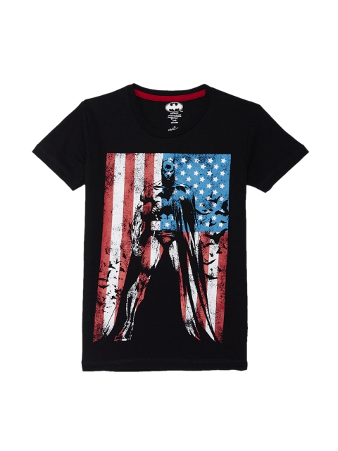 

Kids Ville Boys Black Batman Print Round Neck T-shirt