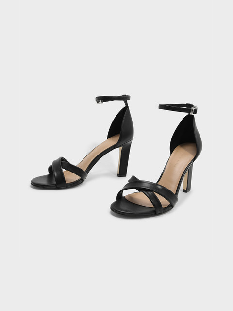 

CHARLES & KEITH Women Black Solid Sandals