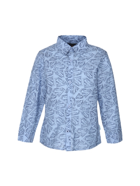 

Kids Ville Boys Blue Regular Fit Printed Casual Shirt