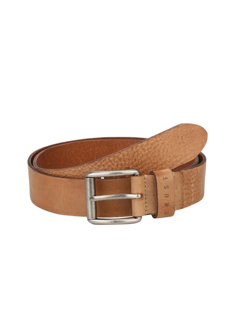 

CRUST Men Brown Textured Leather Belt