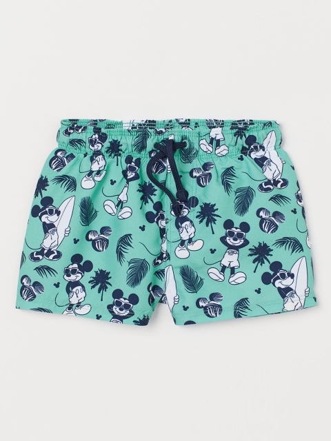 

H&M Boys Sea Green and Navy Blue Patterned Swim Shorts